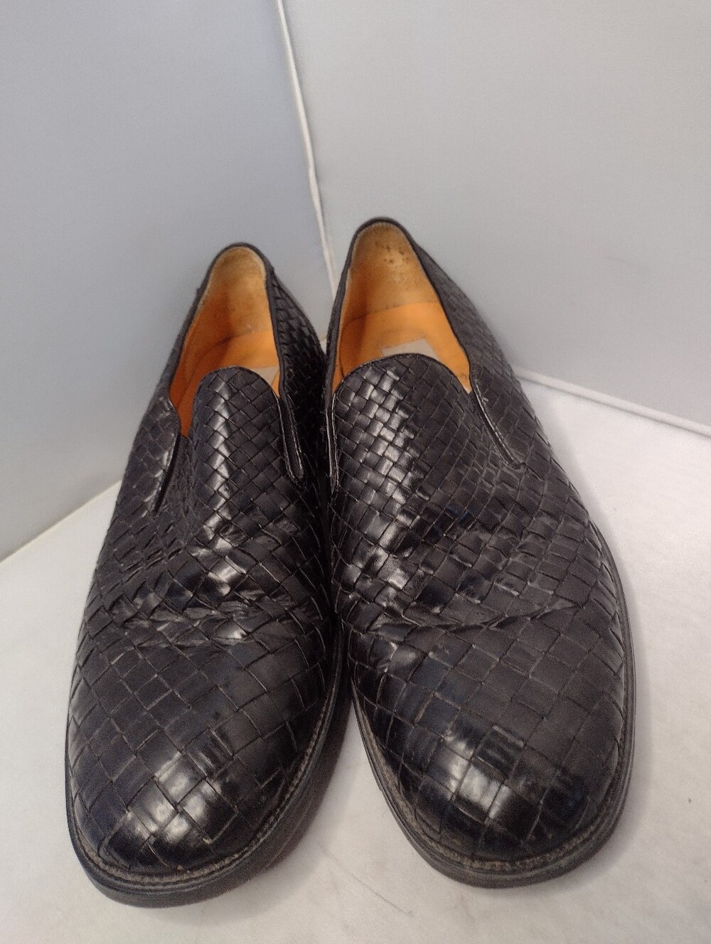 Mezlan Mens Manhattan Woven Leather Tuxedo Dress Loafers 9.5 Handmade Spain A31
